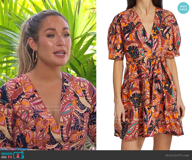 A.L.C. Carey Printed Cotton Mini Dress worn by Rachel Recchia on The Bachelorette