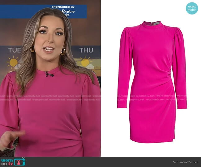 A.L.C. Jane Crepe Mini Dress worn by Megan Thompson on Good Morning America