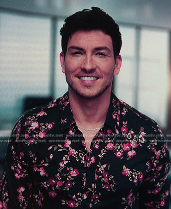 Alex’s black floral shirt on Days of our Lives