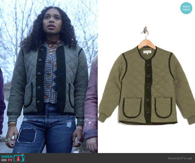 Alex Mill Quilted Cotton Fleece Jacket worn by Tabitha 'Tabby' Hayworth (Chandler Kinney) on Pretty Little Liars Original Sin