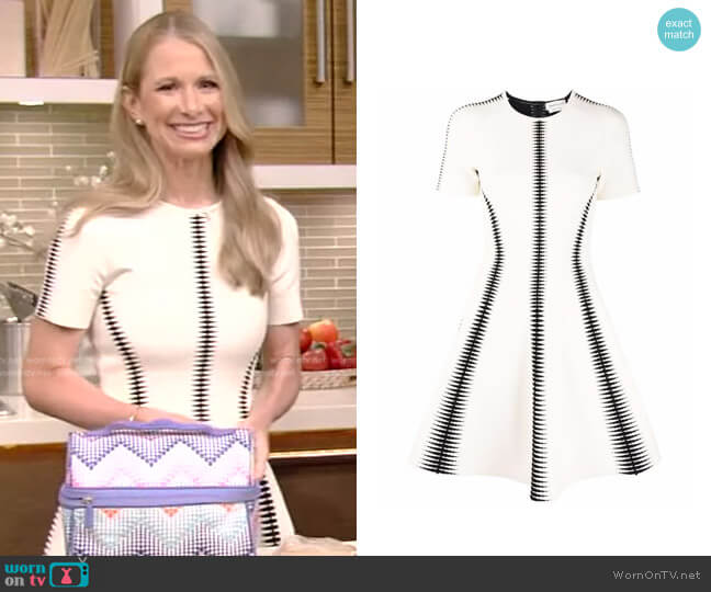 Alexander McQueen Spine Jacquard-Pattern Mini Dress worn by Kelly Ripa on Live with Kelly and Mark