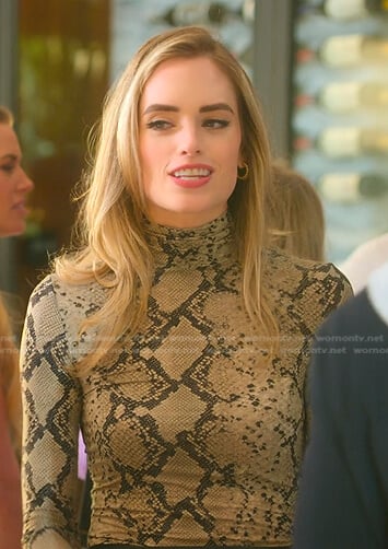 Alexandra’s snake print turtleneck top on Selling the OC