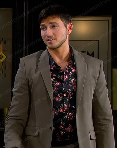 Alex’s black floral shirt on Days of our Lives