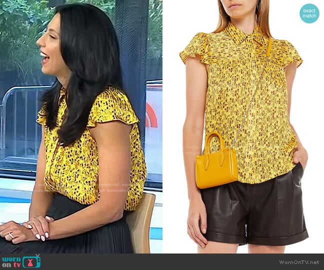 Alice + Olivia Izola Floral-Print Satin Shirt worn by Dr. Natalie Azar on Today