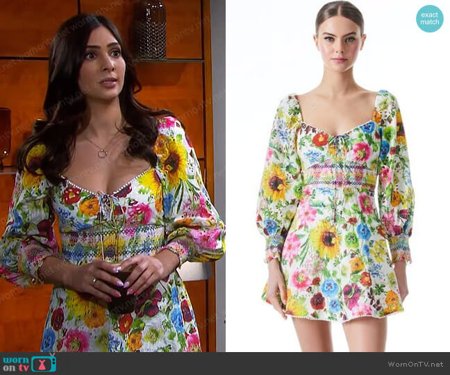 Alice + Olivia Crawford Mini Dress worn by Gabi Hernandez (Camila Banus) on Days of our Lives