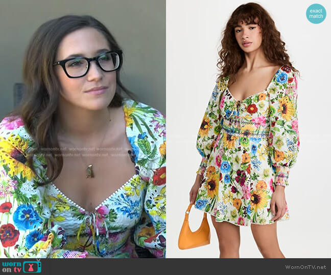 Alice + Olivia Crawford Smocked Mini Dress worn by Savannah Sellers on Today