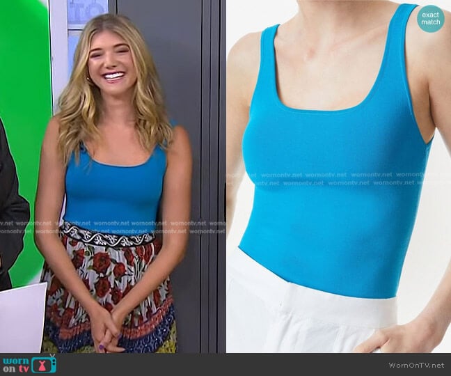 Alice + Olivia Daryn Scoop-Neck Tank Top worn by Katie Sands Bochner on Today