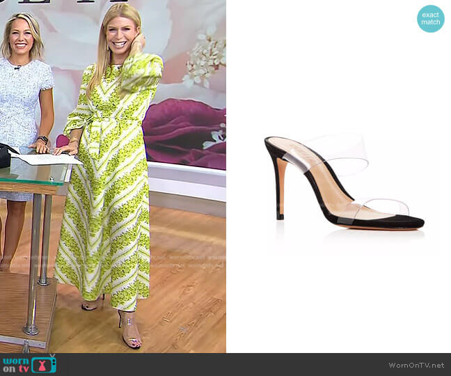 Schutz Ariella Vinyl Mules worn by Jill Martin on Today