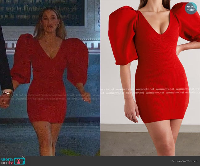 AZ Factory MyBody Ribbed Stretch-Knit Mini Dress worn by Rachel Recchia on The Bachelorette