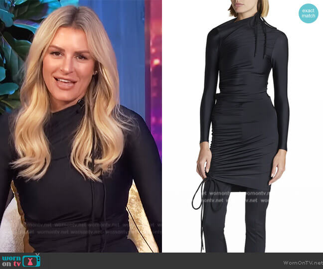 Balenciaga Asymmetric Ruched Mini Dress worn by Morgan Stewart on E! News