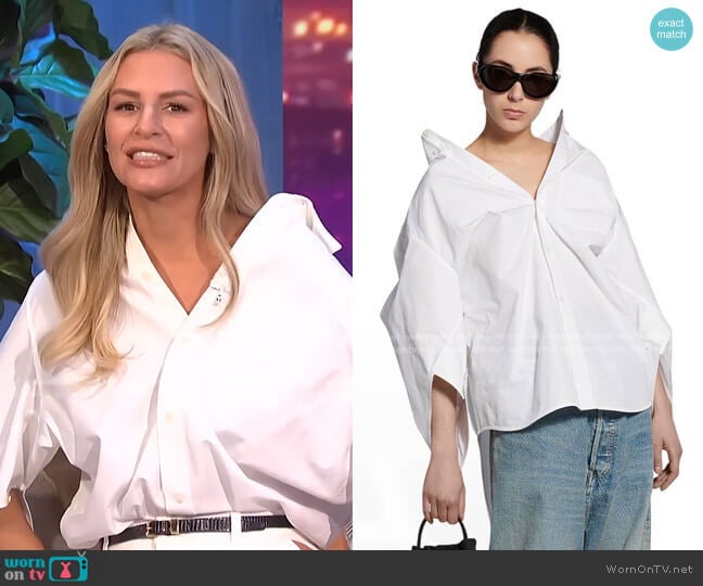 Balenciaga Poplin Wing Shirt worn by Morgan Stewart on E! News