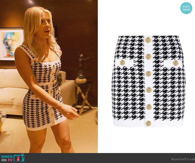 Balmain Knitted houndstooth skirt worn by Alexandra Rose (Alexandra Rose) on Selling the OC