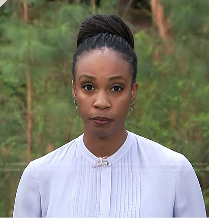 Blayne Alexander’s lilac pintuck blouse on Today