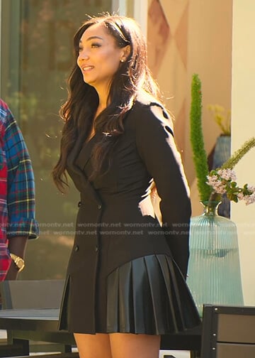 Brandi’s black pleated blazer dress on Selling the OC