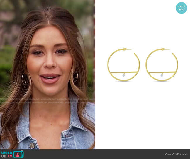 Brevani Dashing Dia Bar Hoop Earrings worn by Gabriela Windey on The Bachelorette