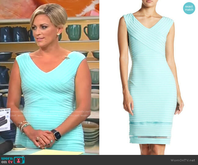 Calvin Klein Ribbed Sheath Dress worn by Jamie Yuccas on CBS Mornings