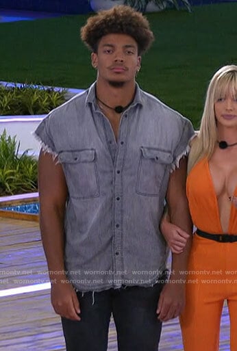 Chad’s grey denim shirt on Love Island USA