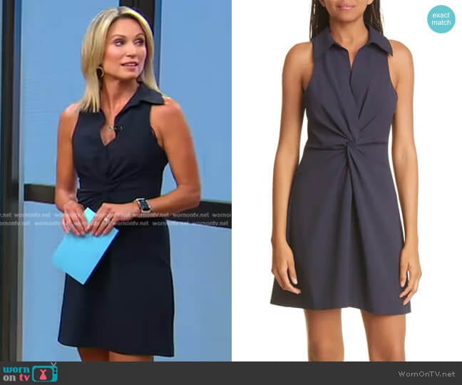 Cinq a Sept McKenna Twist Front Minidress worn by Amy Robach on Good Morning America