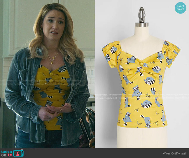 Collectif Banana Bandits Cap Sleeve Top worn by Davia (Emma Hunton) on Good Trouble