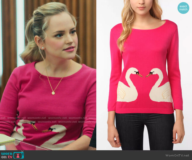 Cooperative Intarsia Sweater worn by Ainsley (Stephanie Styles) on Loot