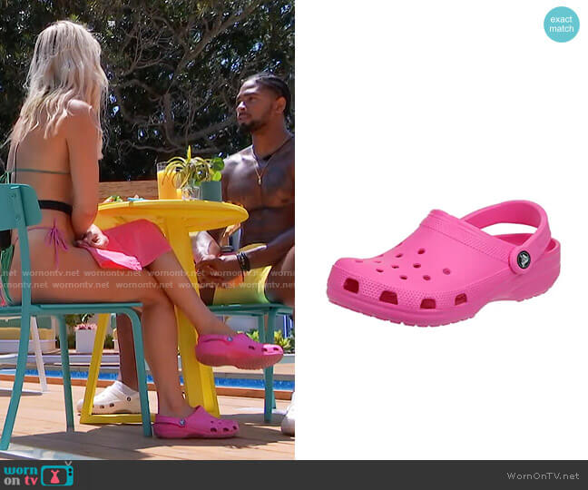 Crocs Classic Clogs in Electric Pink worn by Deb Chubb on Love Island USA