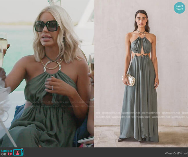 Cult Gaia Aphrodite Cutout Silk Dress worn by Caroline Stanbury (Caroline Stanbury) on The Real Housewives of Dubai
