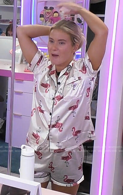 Deb’s flamingo pajamas on Love Island USA