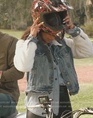 Leva’s denim jacket with shearling sleeves on Southern Charm