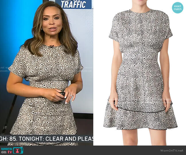 Derek Lam 10 Crosby Floral Printed Dress worn by Adelle Caballero on Today