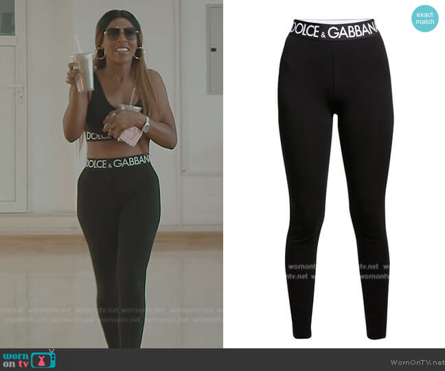 Dolce & Gabbana Branded Elastic High-Waist Leggings worn by Caroline Brooks (Caroline Brooks) on The Real Housewives of Dubai