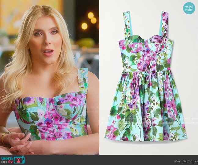 Dolce & Gabbana Floral-print cotton-poplin mini dress worn by Alexandra Rose (Alexandra Rose) on Selling the OC