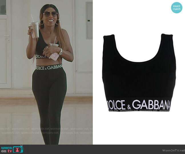 Dolce & Gabbana Cropped stretch-cotton jersey top worn by Caroline Brooks (Caroline Brooks) on The Real Housewives of Dubai