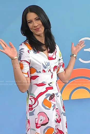 Dr. Natalie Azar’s white print dress on Today