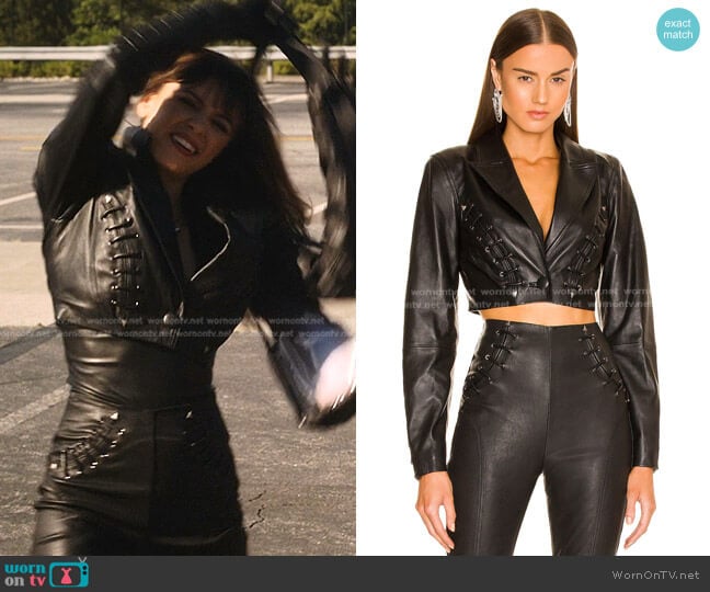 Dundas x Revolve Mercury Leather Blazer worn by Susannah Robb (Elizabeth Cappuccino) on Tom Swift