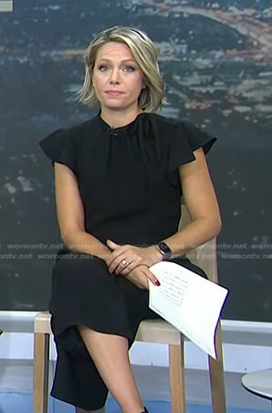 Dylan’s black flutter sleeve jumpsuit on Today