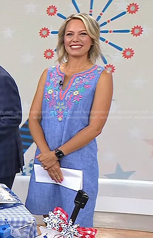 Dylan’s embroidered chambray dress on Today
