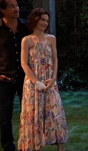 Elizabeth’s floral halter dress on General Hospital