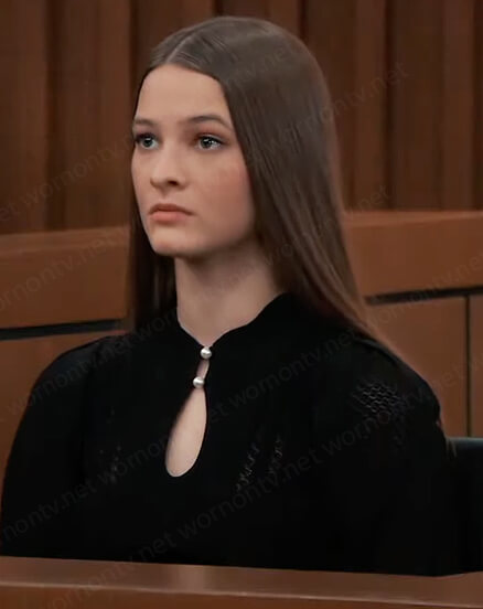 Esme’s black keyhole knit dress on General Hospital