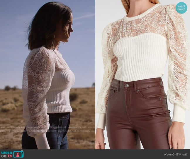 Express Lace Balloon Sleeve Sweater worn by Maria DeLuca (Heather Hemmens) on Roswell New Mexico