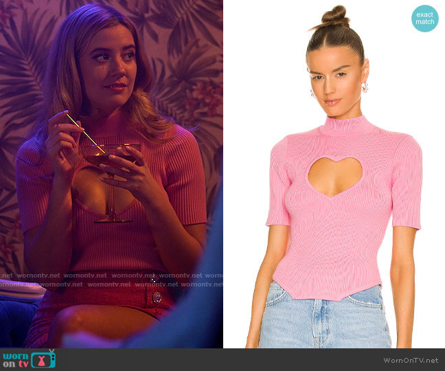 Fleur du Mal Heart Cutout Knit Top worn by Kelly Beasley (Mallory Bechtel) on Pretty Little Liars Original Sin
