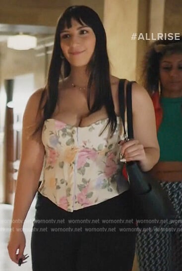 Floral corset top on All Rise
