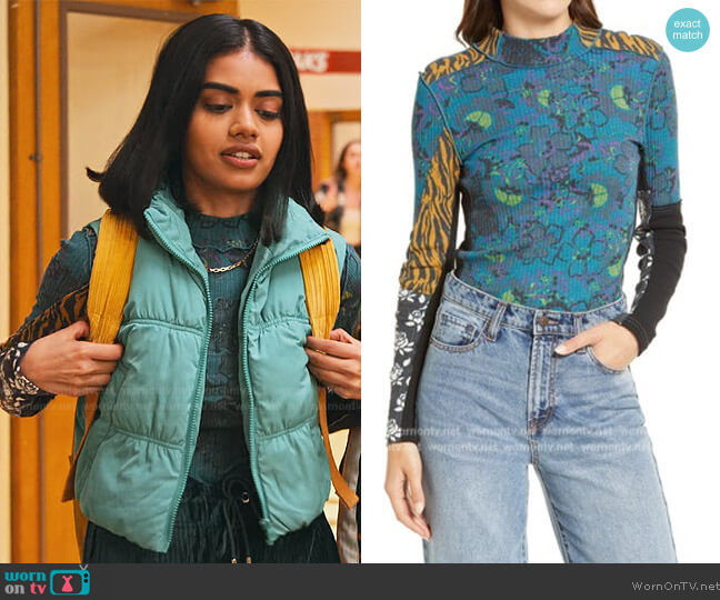 Free People Meadow Mix Top worn by Aneesa (Megan Suri) on Never Have I Ever