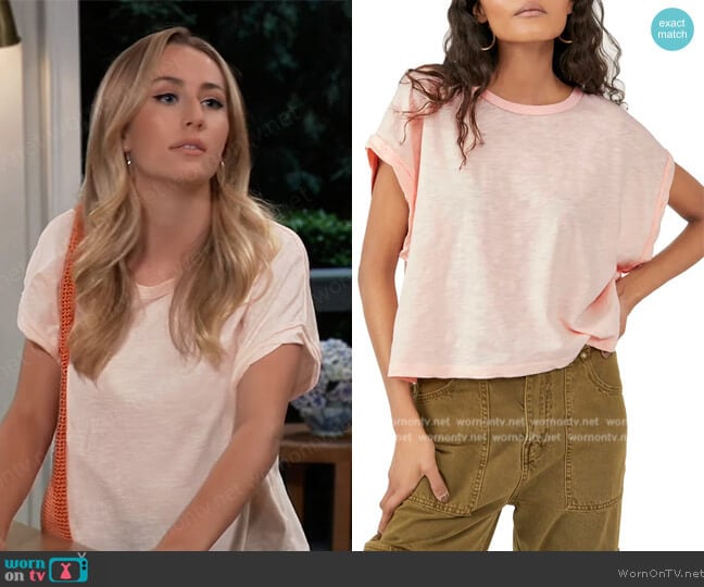 Free People You Rock T-Shirt worn by Josslyn Jacks (Eden McCoy) on General Hospital