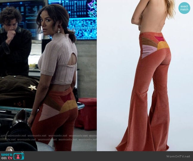 Free People Ray Of Sunshine Cord Flare Jeans worn by Maria DeLuca (Heather Hemmens) on Roswell New Mexico