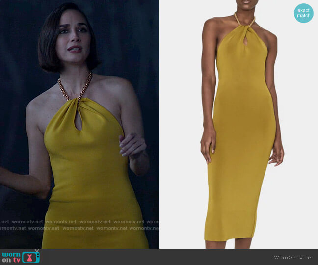 Galvan Cleopatra Dress worn by Dr. Enid Perle (Rebecca Dayan) on American Horror Stories