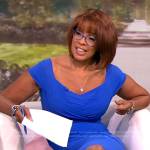 Gayle King’s cobalt blue dress on CBS Mornings