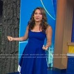 Ginger’s blue colorblock dress and pumps on Good Morning America