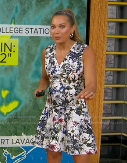 Ginger’s white floral mini dress on Good Morning America