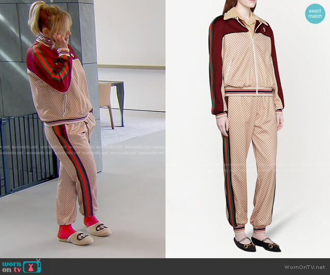 Gucci Interlocking G Logo Track Jacket worn by Diana Jenkins on The Real Housewives of Beverly Hills