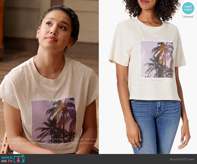 Guess Corinne T-shirt worn by Gina (Sofia Wylie) on High School Musical The Musical The Series